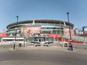 External view of the Emirates Stadium, home to Arsenal FC