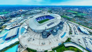 Aerial view of Etihad Stadium