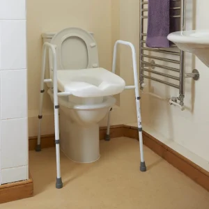 Height Adjustable Toilet Frame with Seat