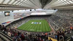 View from inside of St James' Park, the stadium of Newcastle United