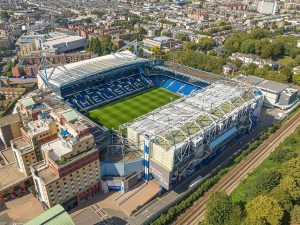 Aerial view of Stamford Bridge, Chelsea FC stadium