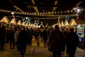 People walking around at The Southbank Winter Market